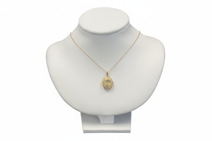 10k Yellow Gold Oval Locket DIAMOND 0.05CTW - 15mm x 12mm