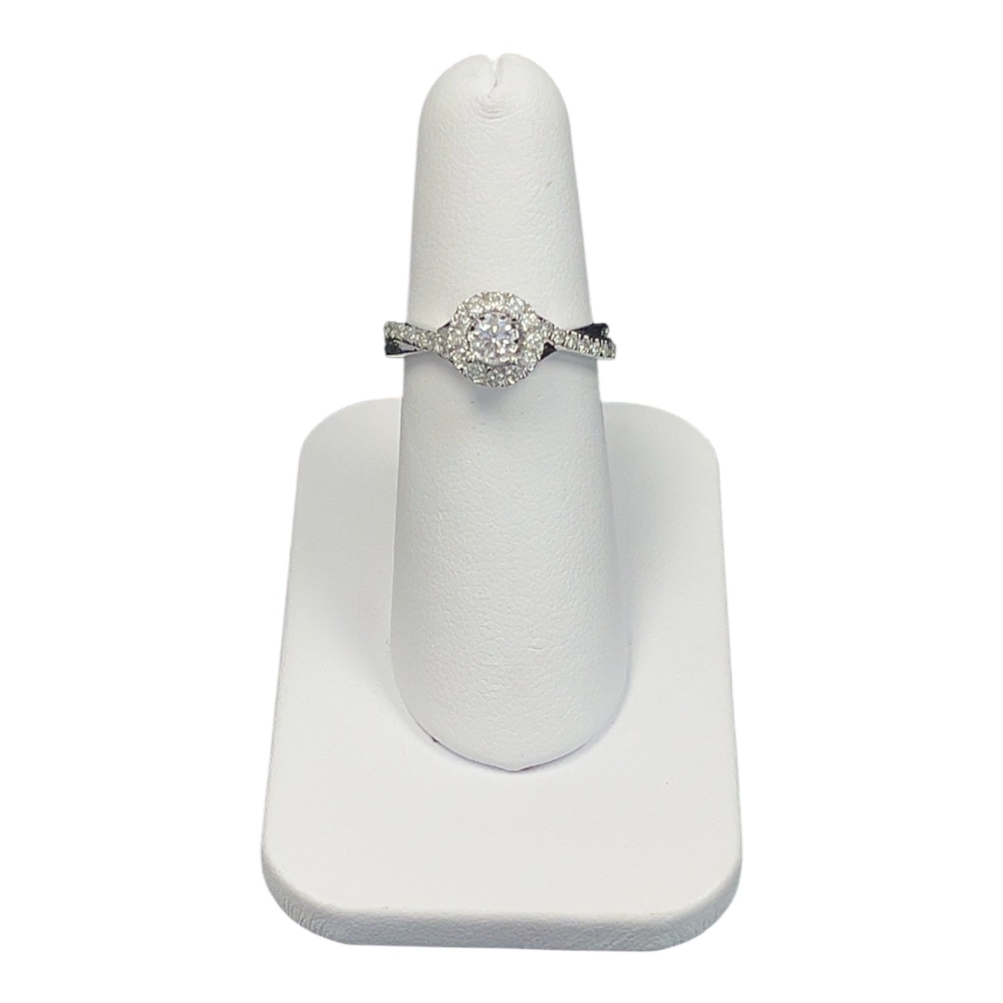 10k White Gold Round Twist DIAMOND 0.75CTW Ring