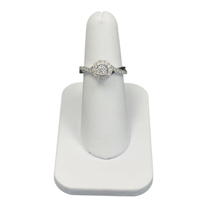 10k White Gold Round Twist DIAMOND 0.75CTW Ring