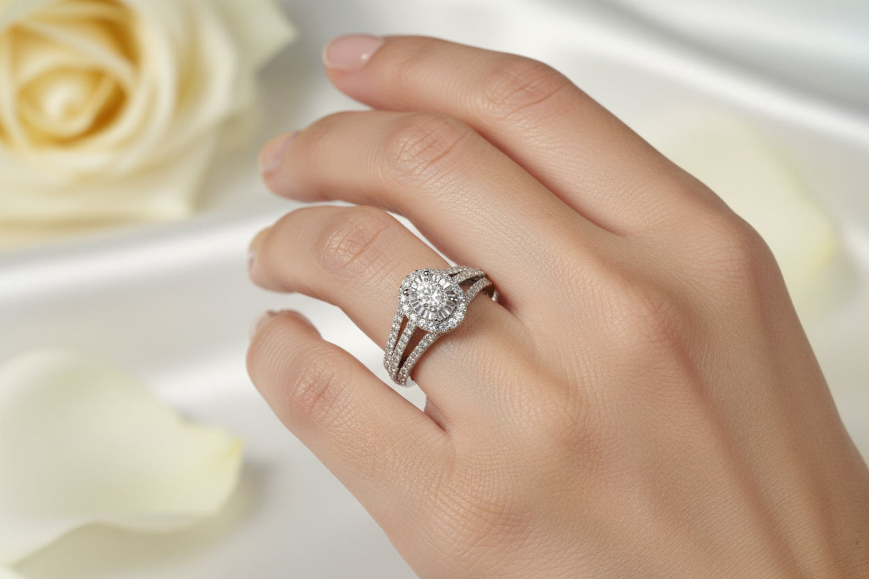 10k Yellow Gold  Cluster Oval DIAMOND 0.79CTW Ring