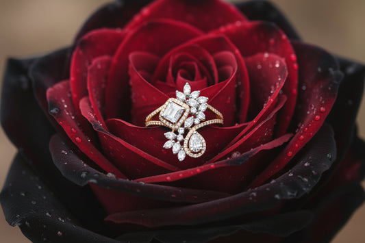 10k Yellow Gold Multiple DIAMOND Shape Cluster DIAMOND 0.48CTW Ring