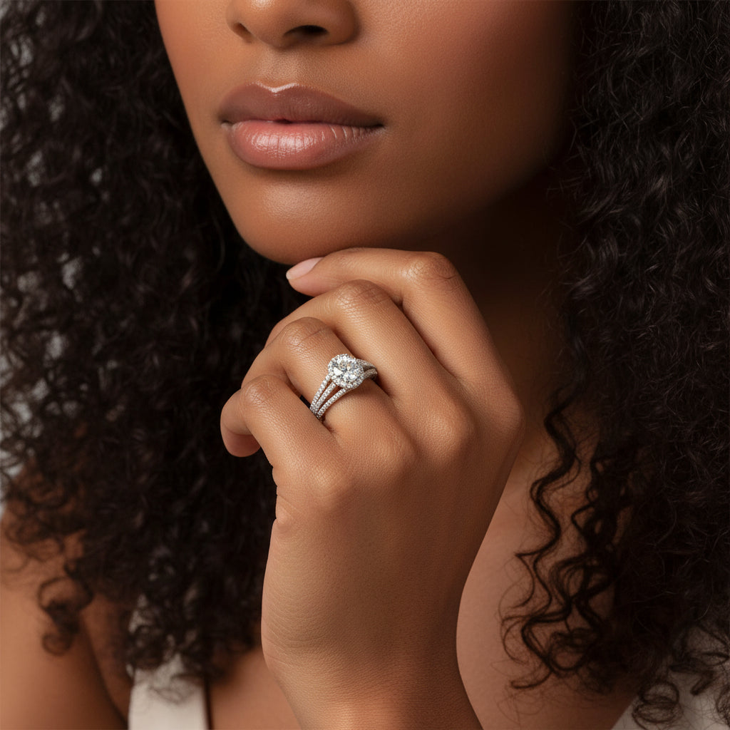 10k Yellow Gold  Cluster Oval DIAMOND 0.79CTW Ring