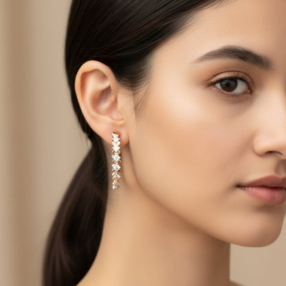 10k Rose Gold Hear/LAB DIAMOND 1.00CTW Hoops