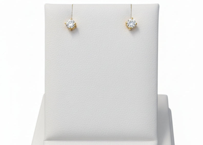 14k Yellow Gold Round LAB DIAMOND 0.25CTW Studs