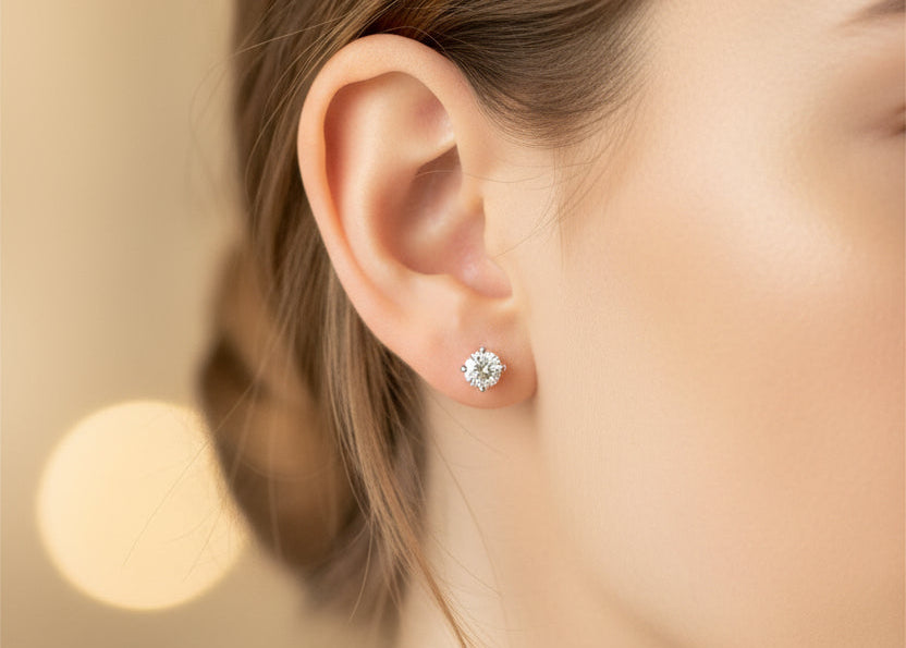 14k Yellow Gold Round LAB DIAMOND 0.25CTW Studs