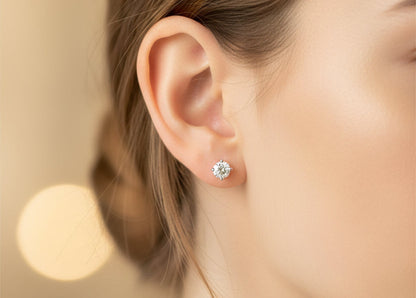 14k Yellow Gold Round LAB DIAMOND 0.25CTW Studs