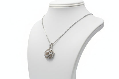 10k White Gold LAB Flower Chocolate DIAMOND 0.32CTW Necklace