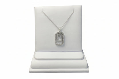 10k White Gold LAB Paper Clip DIAMOND 0.35CTW Necklace