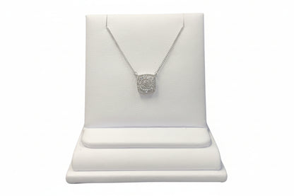 10k White Gold LAB Cushion Cut DIAMOND 0.20CTW Necklace