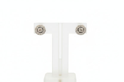 10k White Gold Round /Halo LAB DIAMOND 2.00CTW Studs