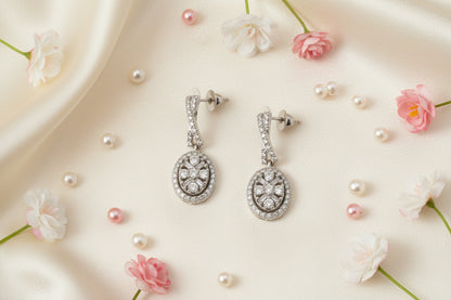 10k Yellow Gold LAB Oval DIAMOND 0.30CTW Dangly Cluster Studs