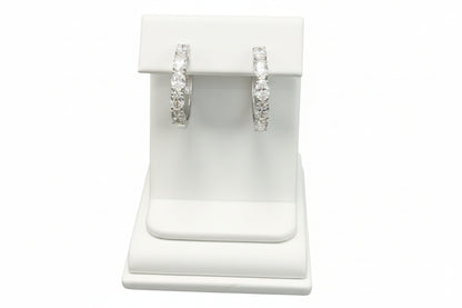14k White Gold LAB DIAMOND 2.00CTW Oval Hoop Earing