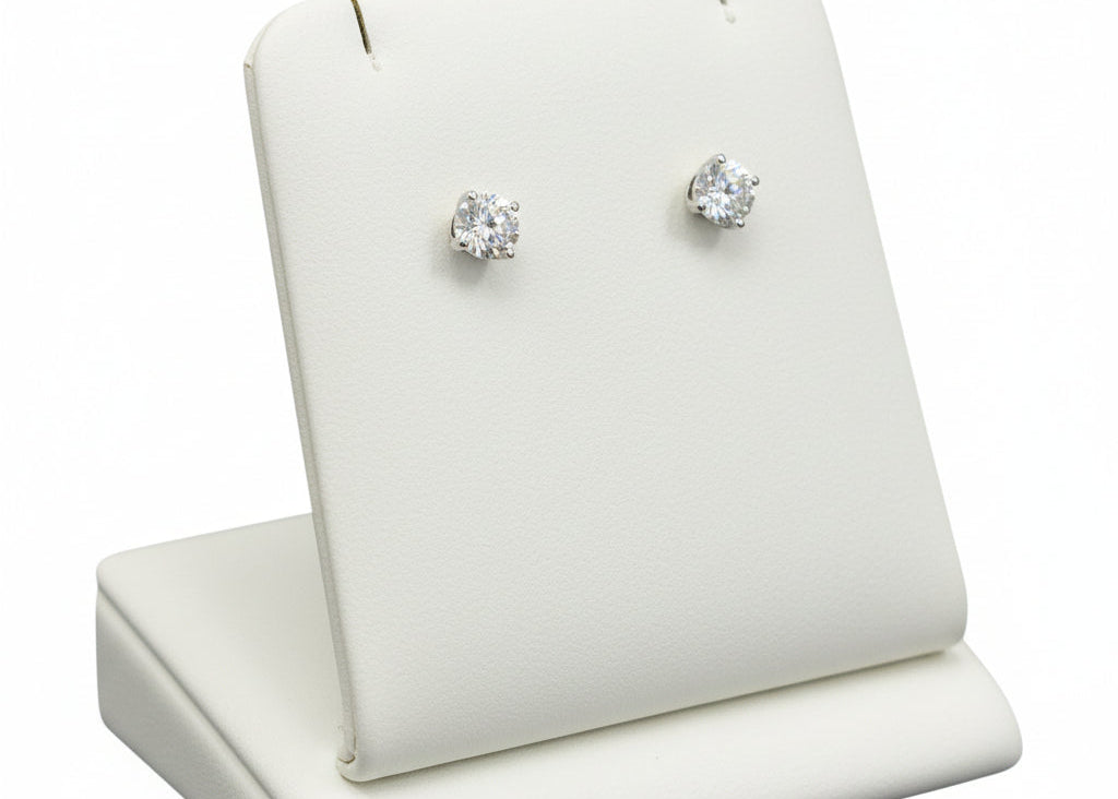 14k White Gold Round LAB DIAMOND 1.00CTW Studs