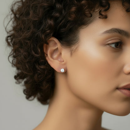 14k White Gold Round LAB DIAMOND 1.00CTW Studs