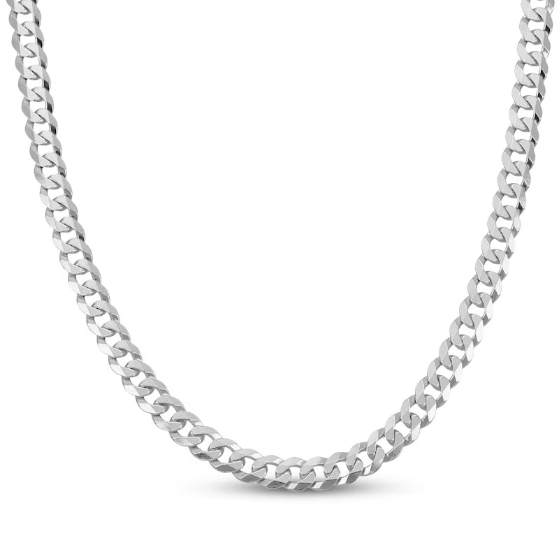 Cuban link  Chain Necklace 5mm Solid Sterling Silver