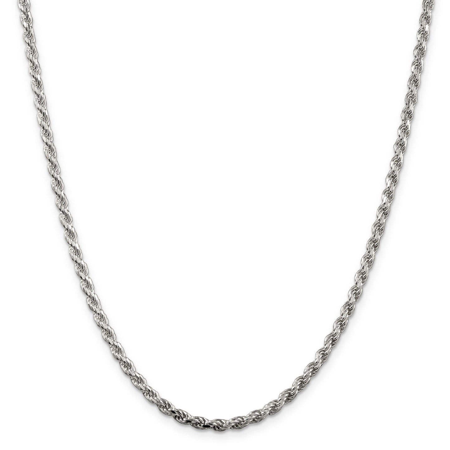 Sterling Silver Solid Rope Chain Necklace l 3mm thick | Mens' Jewelry
