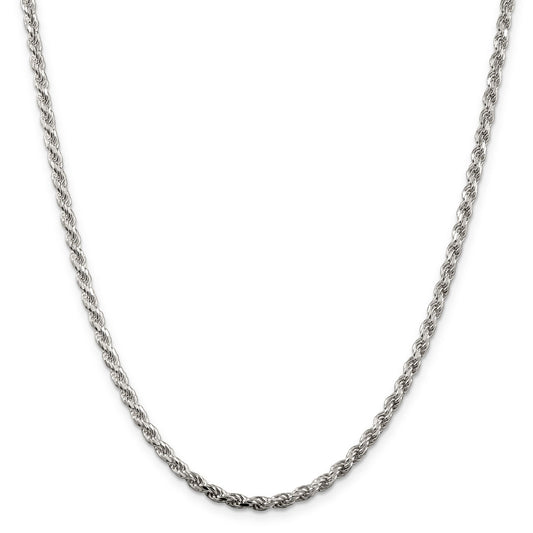 Sterling Silver Solid Rope Chain Necklace l 3mm thick | Mens' Jewelry