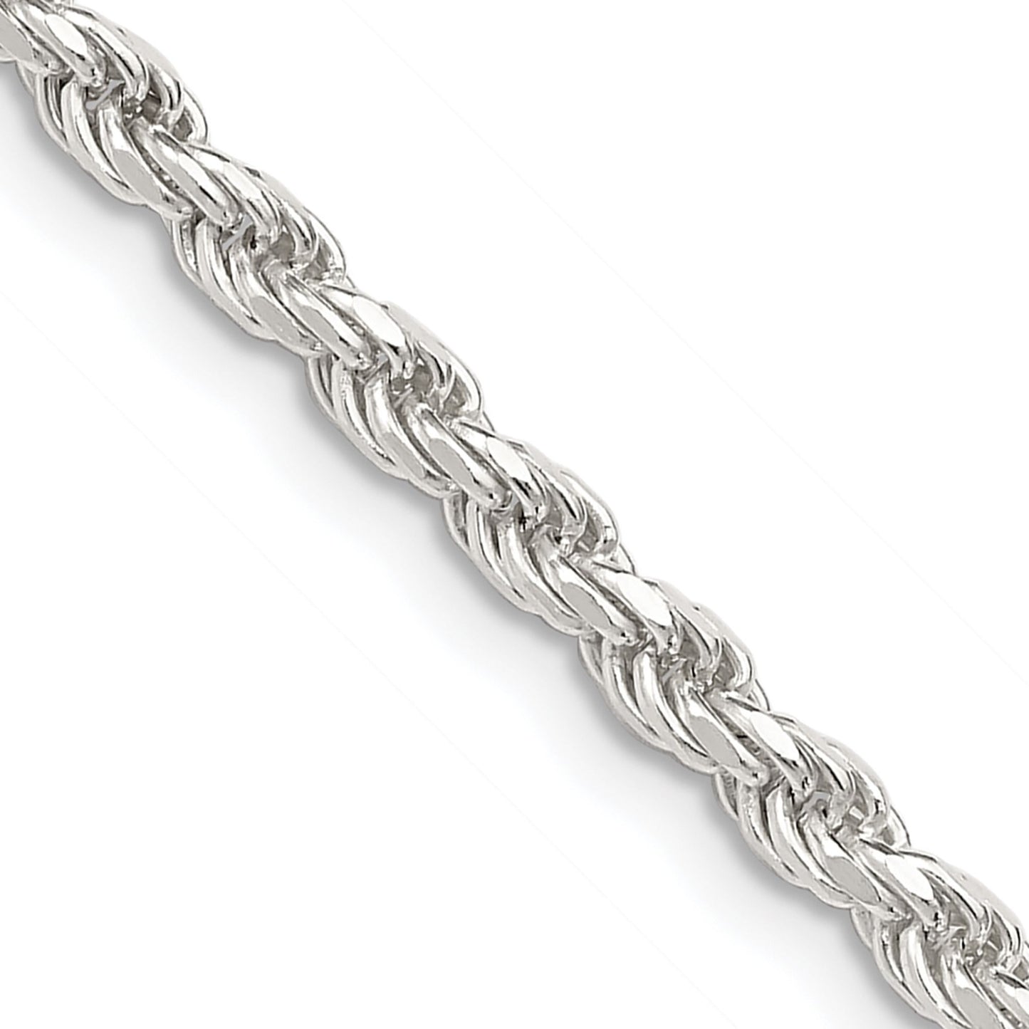 Sterling Silver Solid Rope Chain Necklace l 3mm thick | Mens' Jewelry
