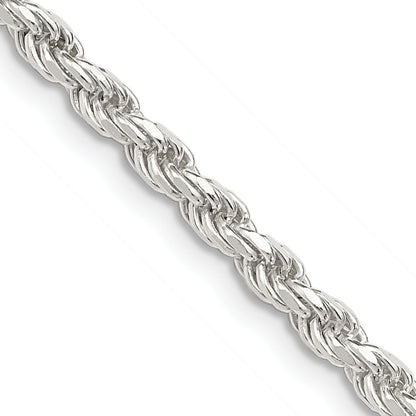Sterling Silver Solid Rope Chain Necklace l 3mm thick | Mens' Jewelry