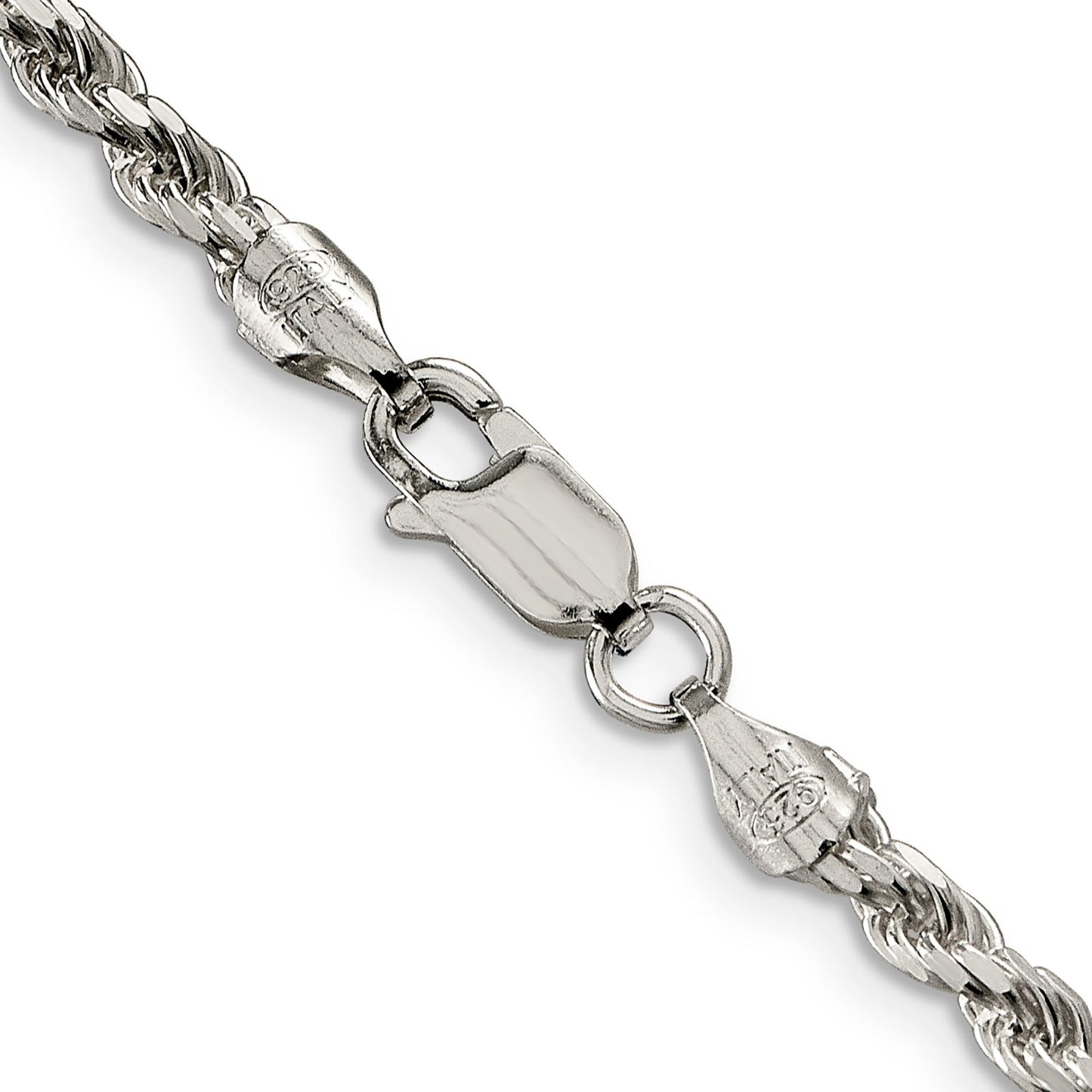 Sterling Silver Solid Rope Chain Necklace l 3mm thick | Mens' Jewelry