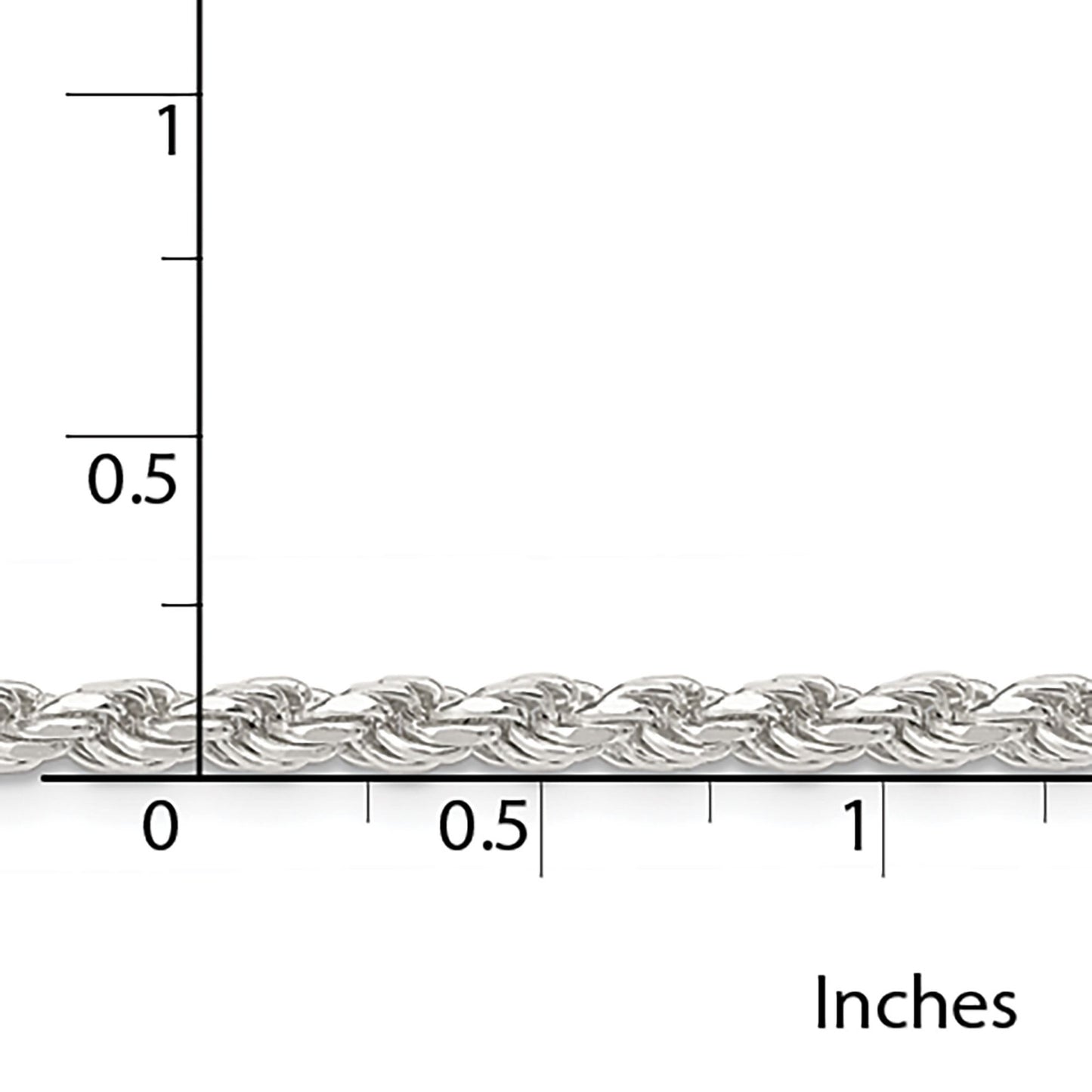 Sterling Silver Solid Rope Chain Necklace l 3mm thick | Mens' Jewelry