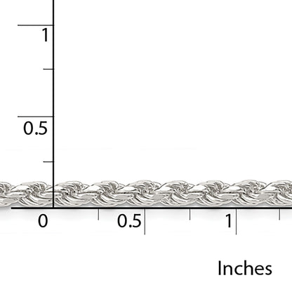 Sterling Silver Solid Rope Chain Necklace l 3mm thick | Mens' Jewelry