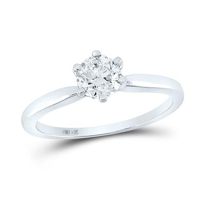 14K WHITE GOLD ROUND DIAMOND SOLITAIRE SUPREME BRIDAL RING 3/4 CTTW (CERTIFIED)