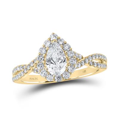 14K WHITE GOLD PEAR DIAMOND SOLITAIRE BRIDAL ENGAGEMENT RING 1 CTTW (CERTIFIED)
