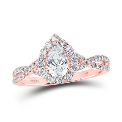 14K WHITE GOLD PEAR DIAMOND SOLITAIRE BRIDAL ENGAGEMENT RING 1 CTTW (CERTIFIED)