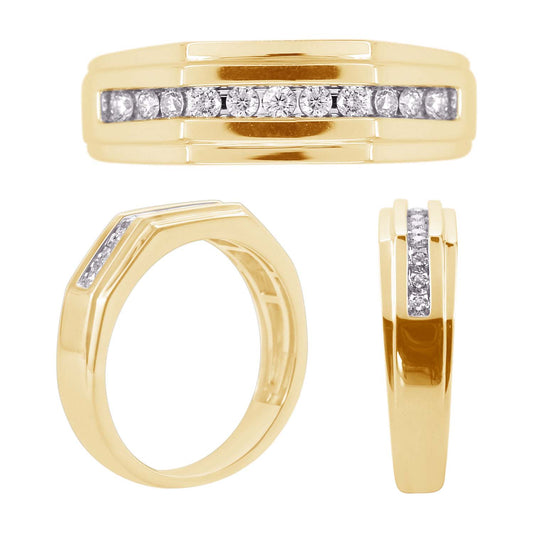 14K 0.23- 0.24CT D-MENS BANDS