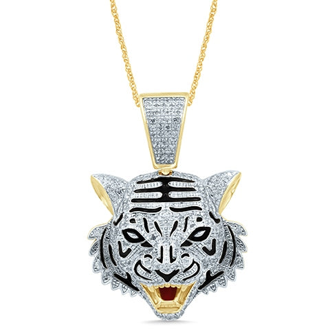10KT 0.53-0.59CT D-CHARM "LION HEAD"