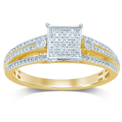 10 KT 0.20- 0.21CT D- LADIES MICROPAVE  RINGS