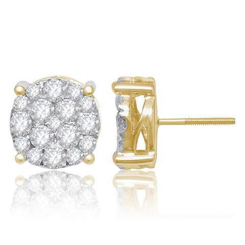 10K 1.98-2.16CT D-SUPER FLOWER EARRING