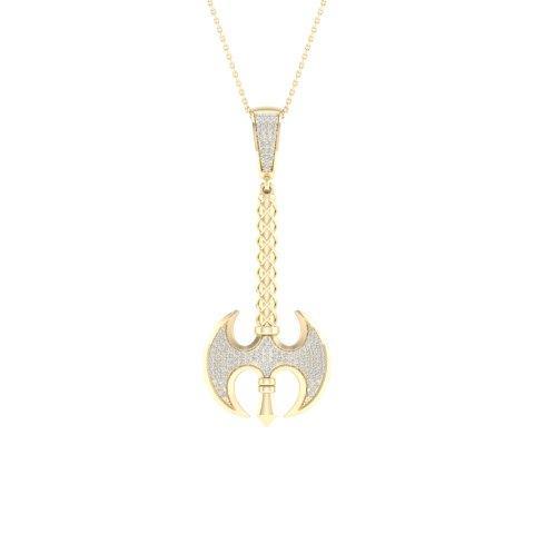 10K 0.35CT D-BATTLE AXE CHARM
