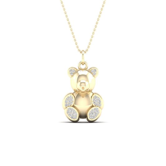 SPL PRICE:10KT 0.10CT D- CHARM"TEDDY BEAR"