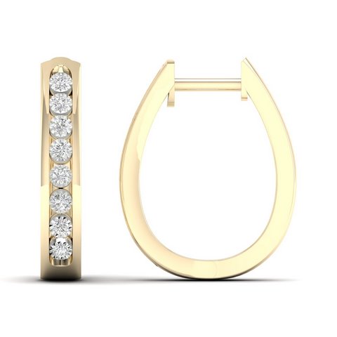 10K 0.10CT D-HOOPS EARRING