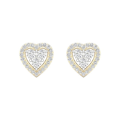 10K 0.16CT D-HEART EARRINGS