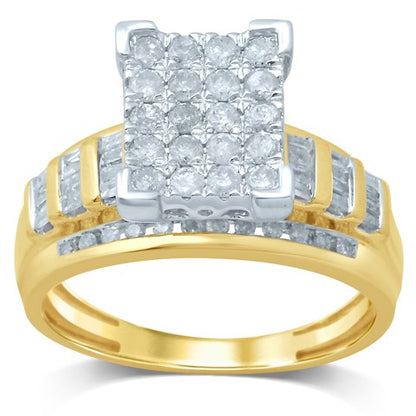 10K 0.48-0.53CT D-CINDRELLA RING "SQUARE"