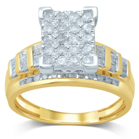 10K 0.48-0.53CT D-CINDRELLA RING "SQUARE"