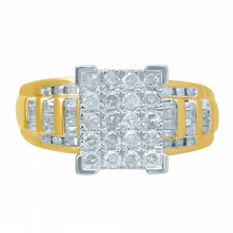 10K 0.48-0.53CT D-CINDRELLA RING "SQUARE"