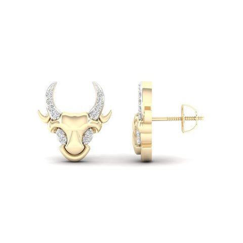 10K 0.08CT D-EARRING "BULL"