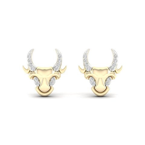 10K 0.08CT D-EARRING "BULL"