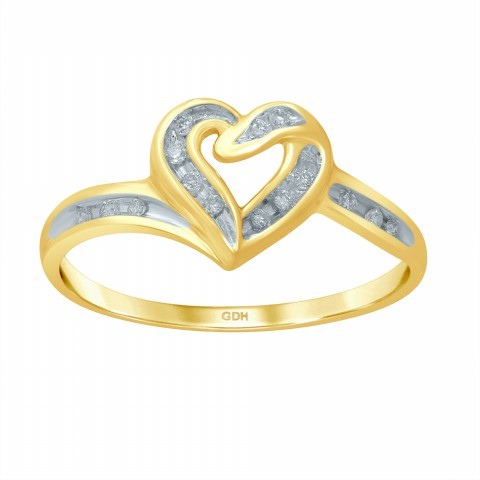 10K 0.08CT D-LADIES RINGS "HEART"