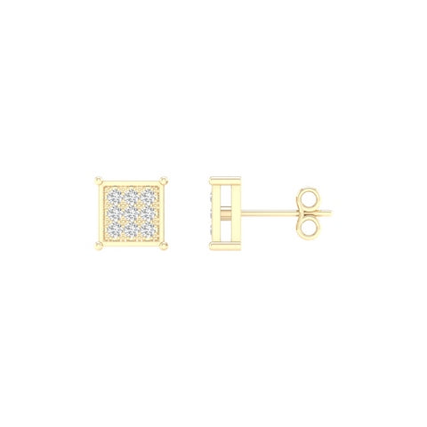 SPL PRICE 10KT 0.05CT D-MICROPAVE EARRINGS "SQUARE"