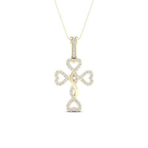 10K 0.15CT D-CROSS CHARMS