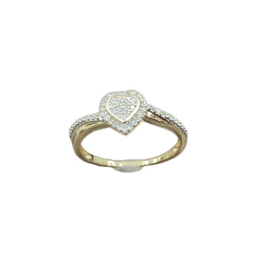 10KT 0.10CT D-LADIES RINGS "HEART"