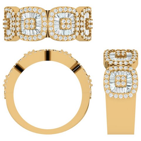10K 1.53- 1.60CT D-MENS BANDS