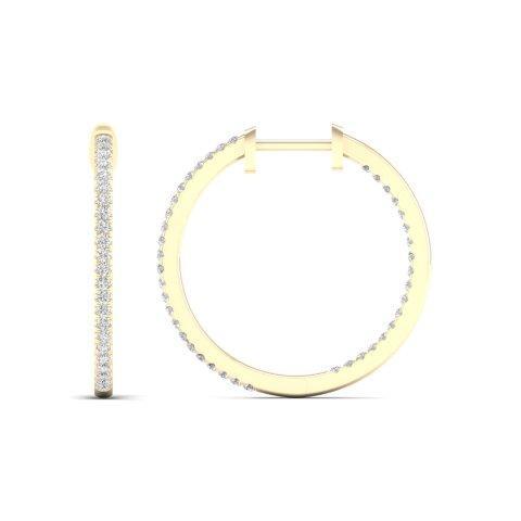 14KT 0.25CT D-EARRINGS "HOOPS"