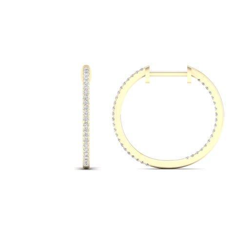 14K 0.33CT D-EARRINGS HOOPS