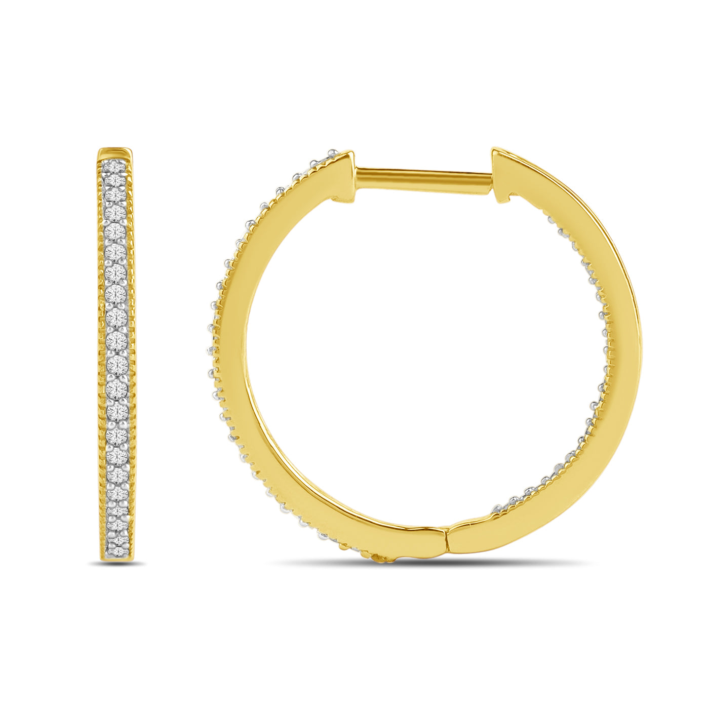 14K 0.25CT D-EARRINGS "HOOPS"